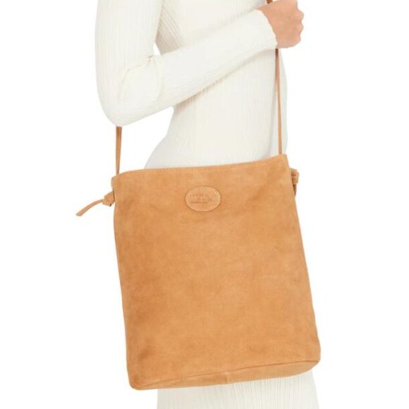 M.I.L.A. JACKIE Suede Crossbody Bag in Taupe - Picture 15 of 15